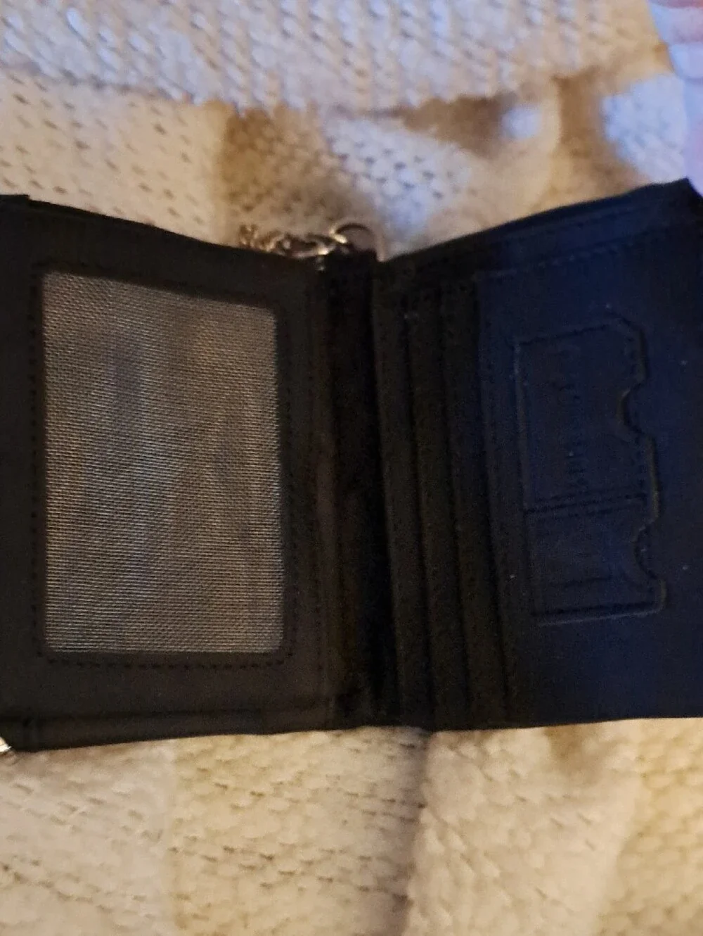 Black Leather Men’s Wallet  Or Womens W/chain (Humperpaul)